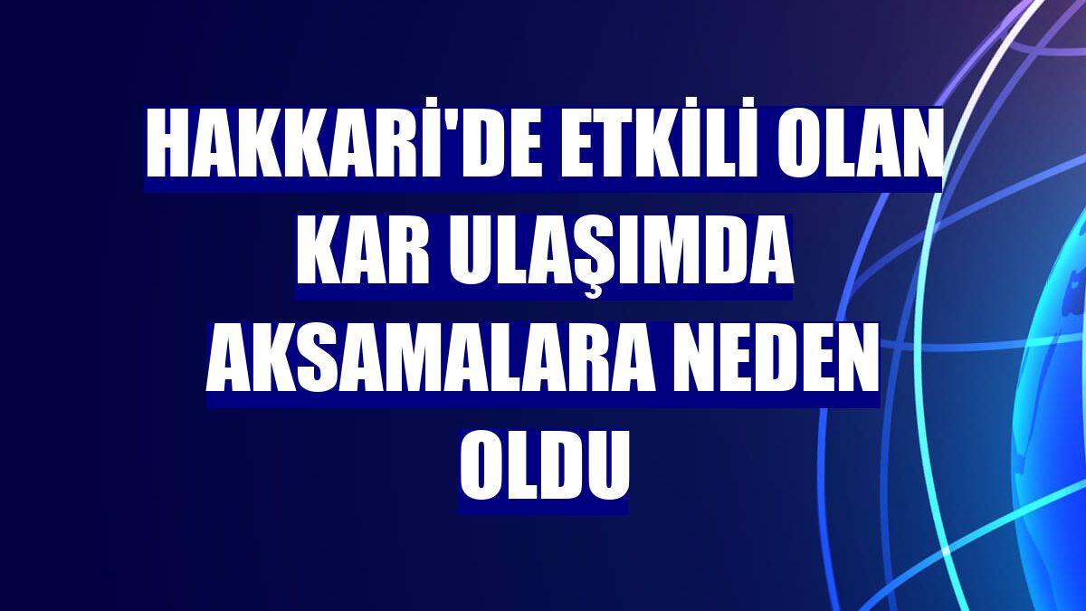 Hakkari'de etkili olan kar ulaşımda aksamalara neden oldu