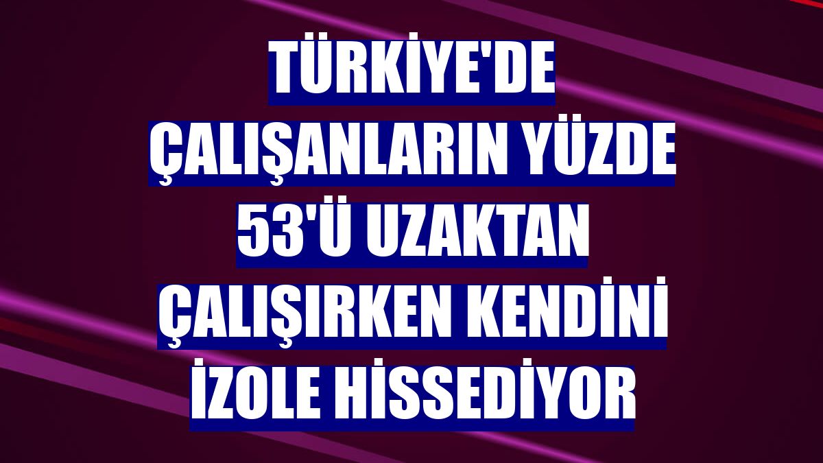 Türkiye'de çalışanların yüzde 53'ü uzaktan çalışırken kendini izole hissediyor