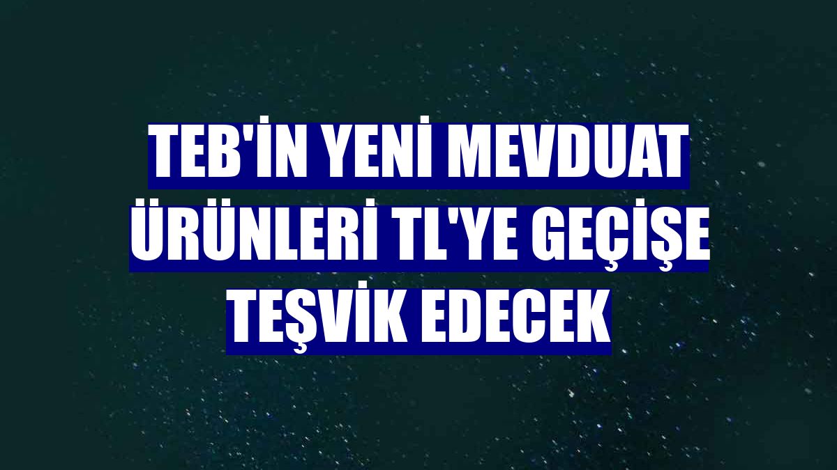 TEB'in yeni mevduat ürünleri TL'ye geçişe teşvik edecek