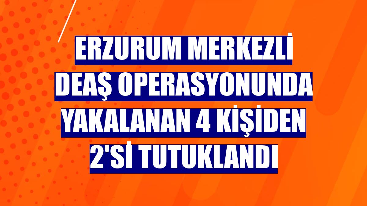 Erzurum merkezli DEAŞ operasyonunda yakalanan 4 kişiden 2'si tutuklandı