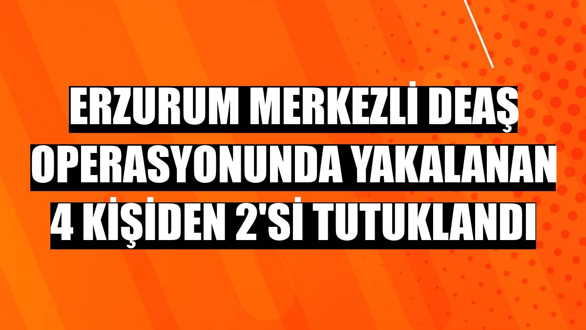 Erzurum merkezli DEAŞ operasyonunda yakalanan 4 kişiden 2'si tutuklandı