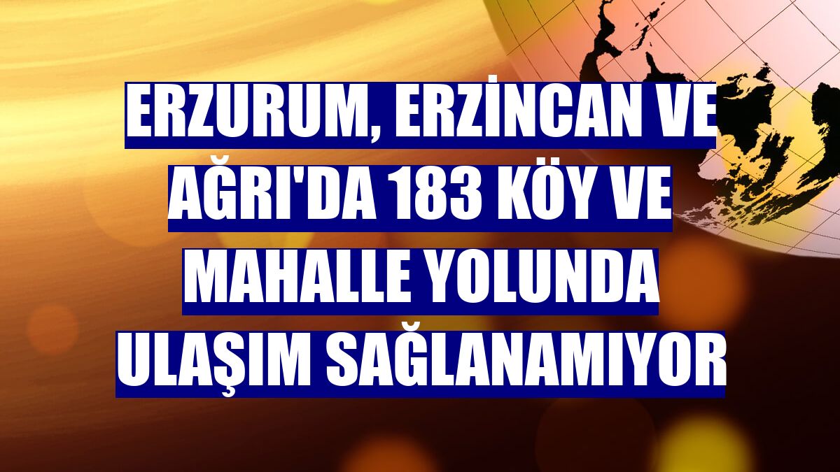 Erzurum, Erzincan ve Ağrı'da 183 köy ve mahalle yolunda ulaşım sağlanamıyor