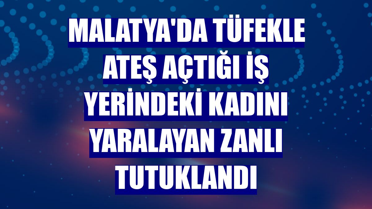 Malatya'da tüfekle ateş açtığı iş yerindeki kadını yaralayan zanlı tutuklandı