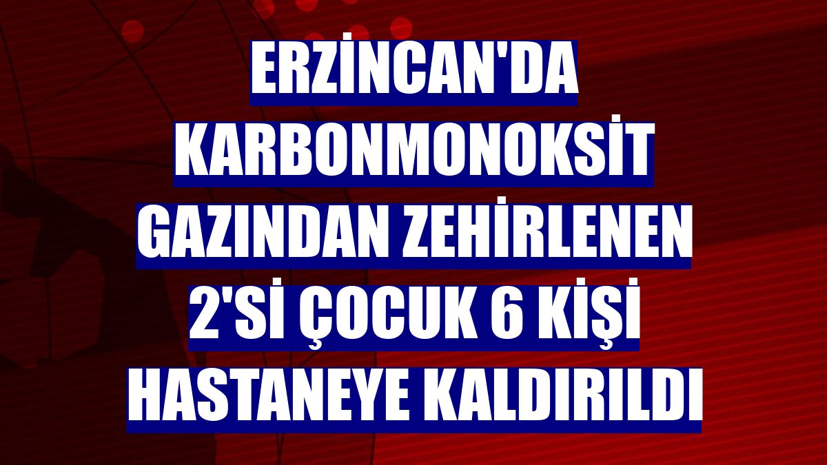Erzincan'da karbonmonoksit gazından zehirlenen 2'si çocuk 6 kişi hastaneye kaldırıldı