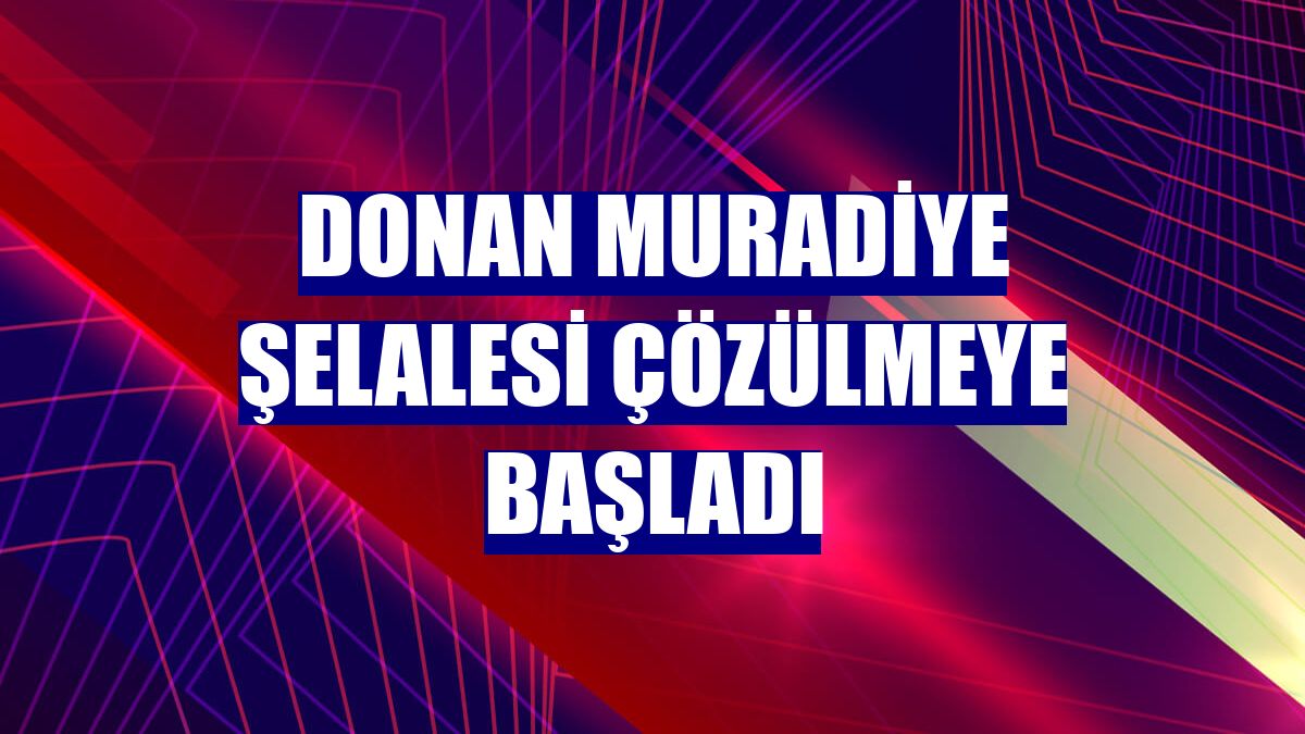 Donan Muradiye Şelalesi çözülmeye başladı