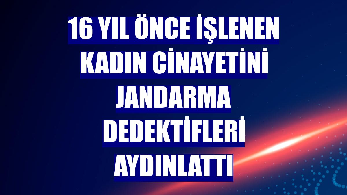 16 yıl önce işlenen kadın cinayetini jandarma dedektifleri aydınlattı