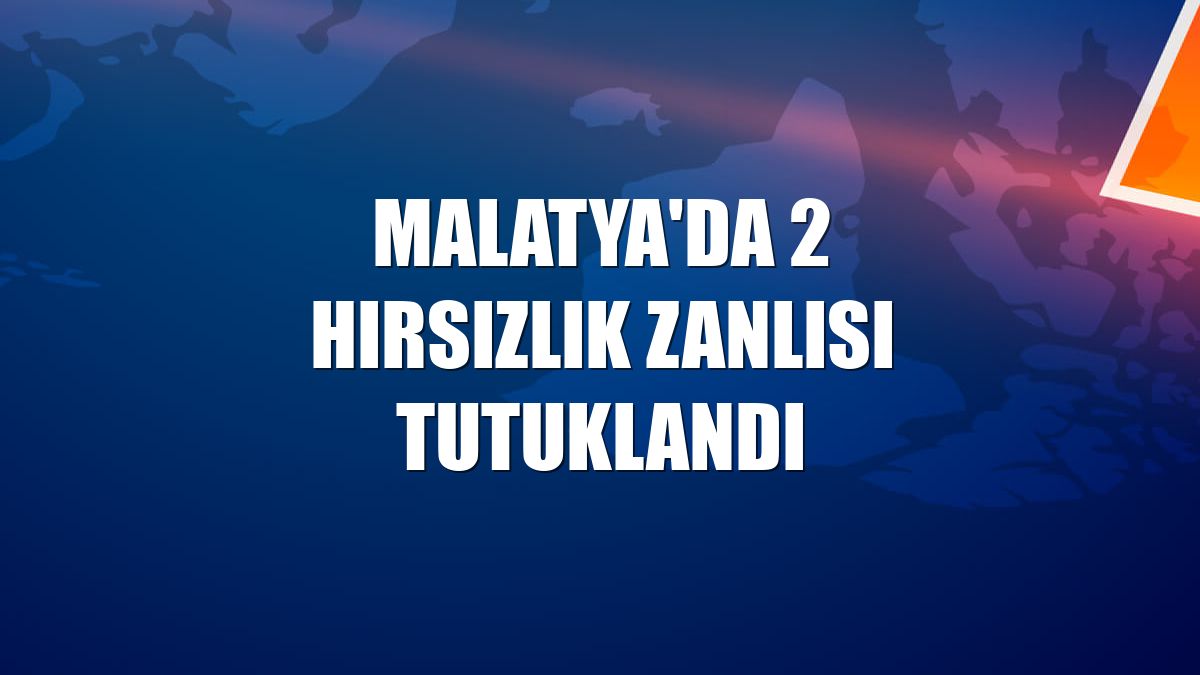 Malatya'da 2 hırsızlık zanlısı tutuklandı