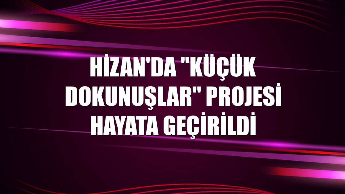 Hizan'da "Küçük Dokunuşlar" projesi hayata geçirildi