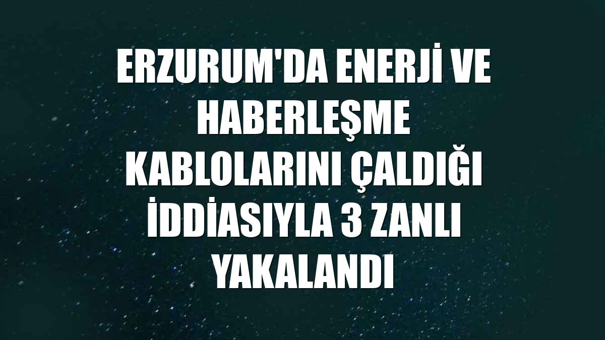 Erzurum'da enerji ve haberleşme kablolarını çaldığı iddiasıyla 3 zanlı yakalandı
