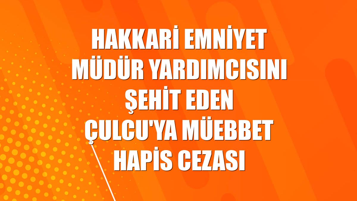 Hakkari Emniyet Müdür Yardımcısını şehit eden Çulcu'ya müebbet hapis cezası