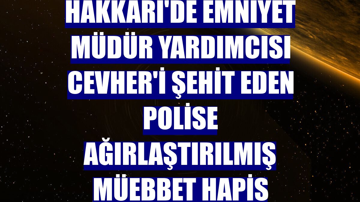 Hakkari'de Emniyet Müdür Yardımcısı Cevher'i şehit eden polise ağırlaştırılmış müebbet hapis