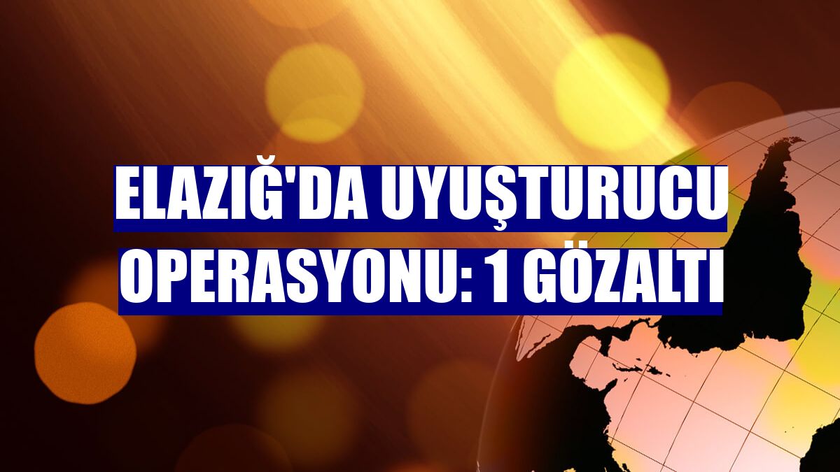 Elazığ'da uyuşturucu operasyonu: 1 gözaltı