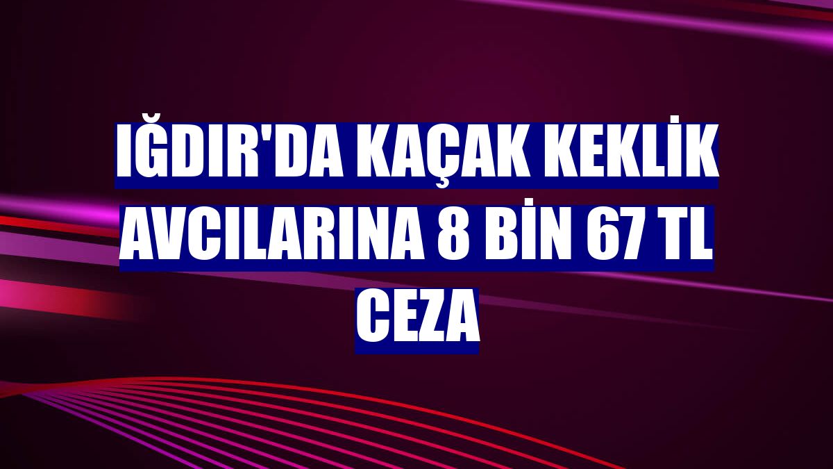 Iğdır'da kaçak keklik avcılarına 8 bin 67 TL ceza