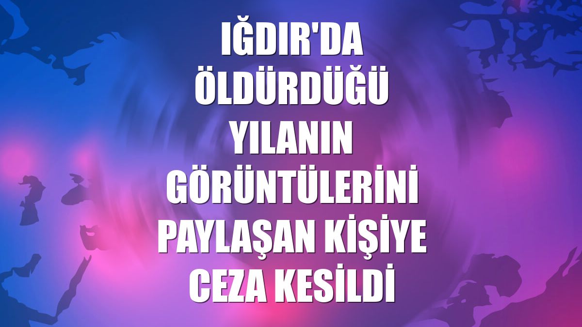 Iğdır'da öldürdüğü yılanın görüntülerini paylaşan kişiye ceza kesildi