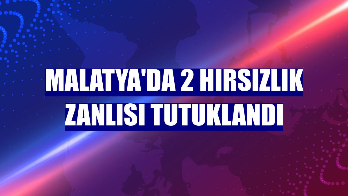 Malatya'da 2 hırsızlık zanlısı tutuklandı