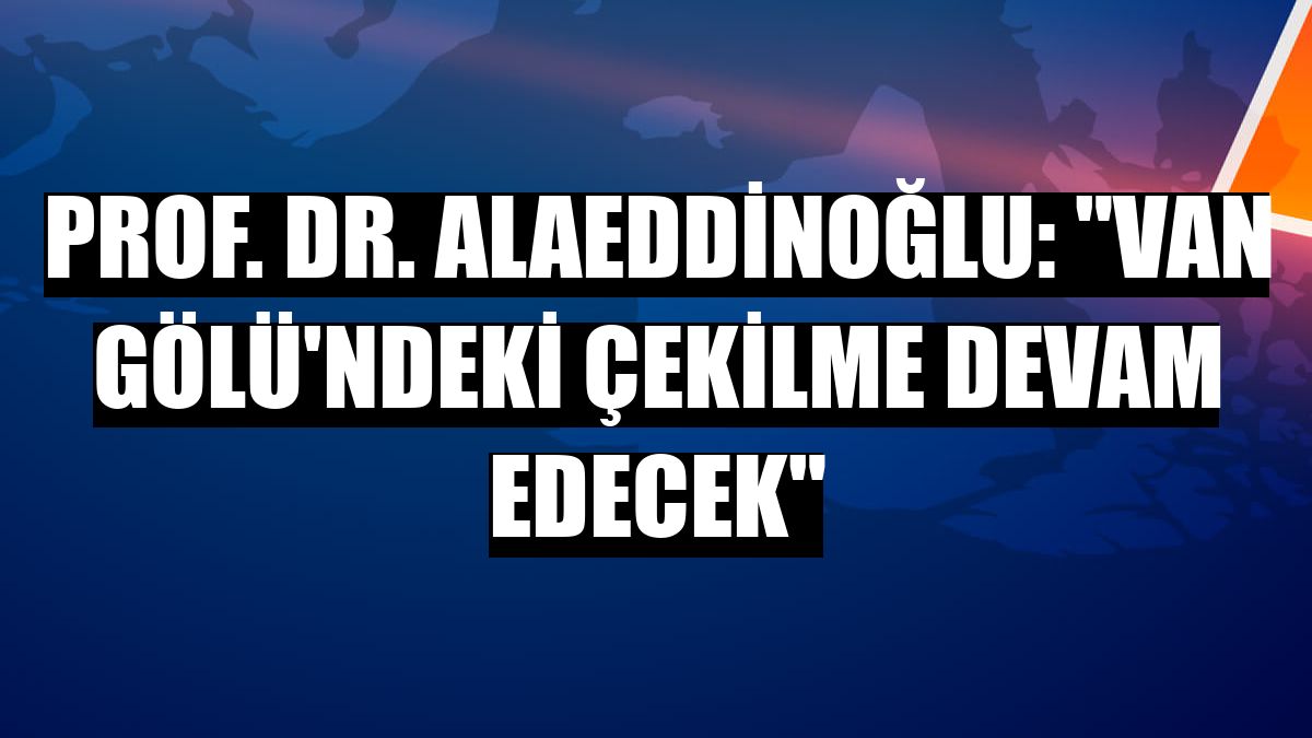 Prof. Dr. Alaeddinoğlu: 'Van Gölü'ndeki çekilme devam edecek'