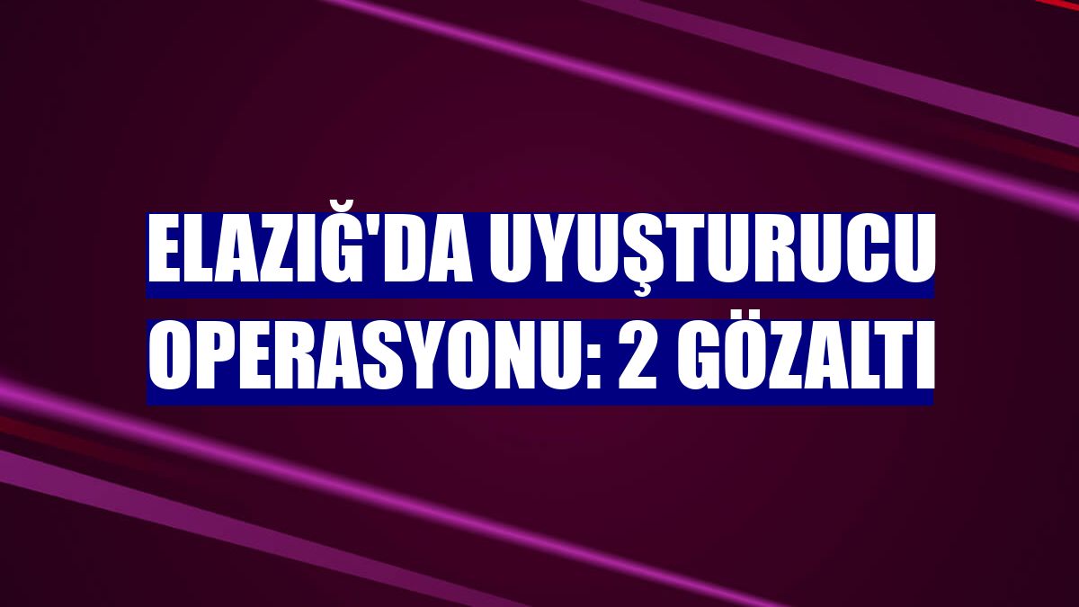 Elazığ'da uyuşturucu operasyonu: 2 gözaltı
