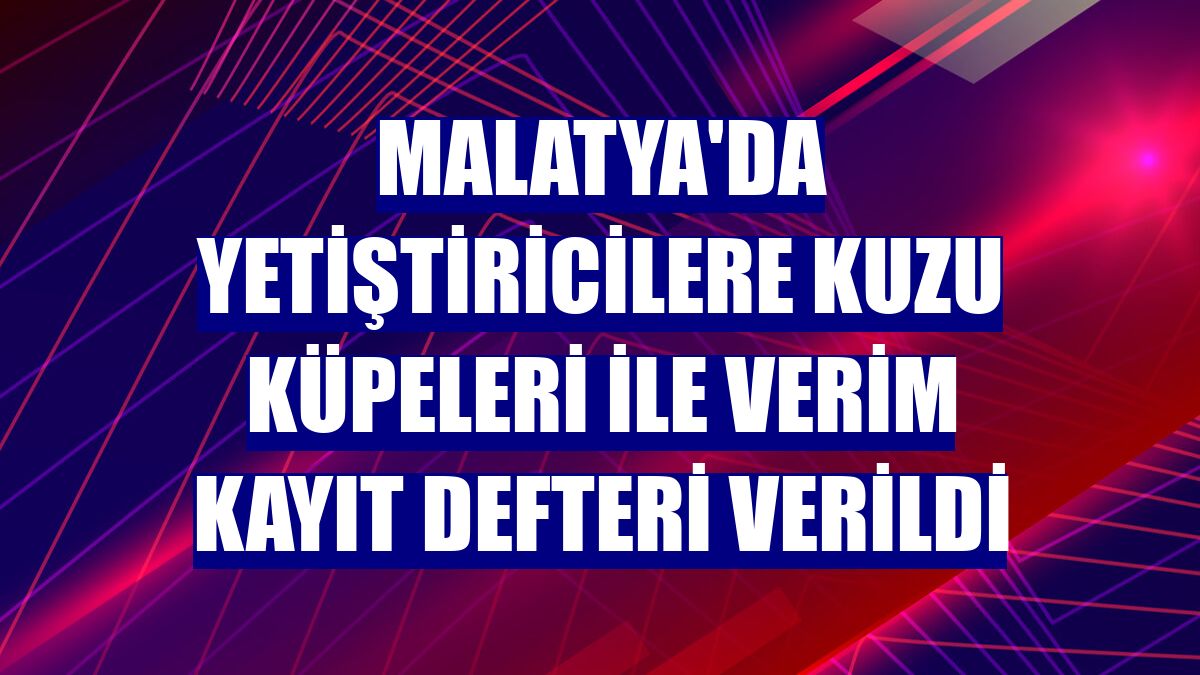 Malatya'da yetiştiricilere kuzu küpeleri ile verim kayıt defteri verildi