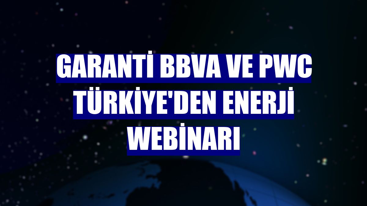 Garanti BBVA ve PwC Türkiye'den enerji webinarı