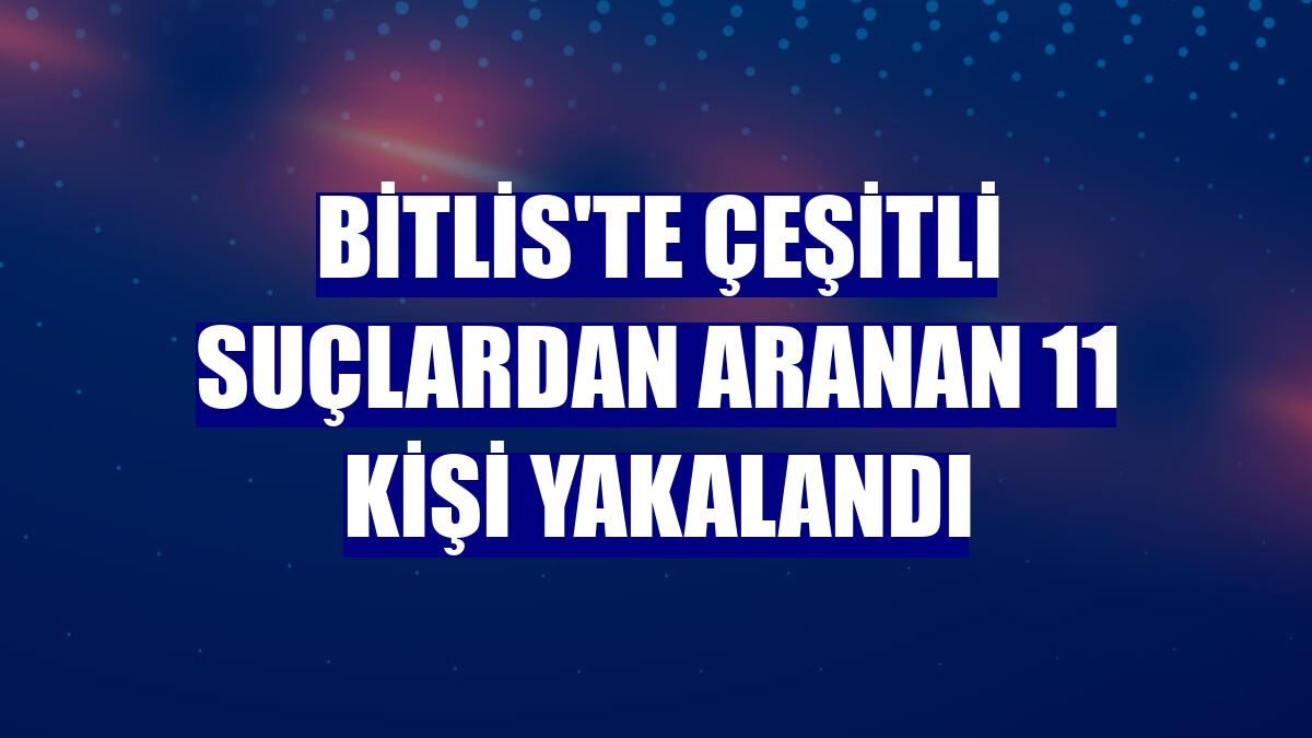 Bitlis'te çeşitli suçlardan aranan 11 kişi yakalandı