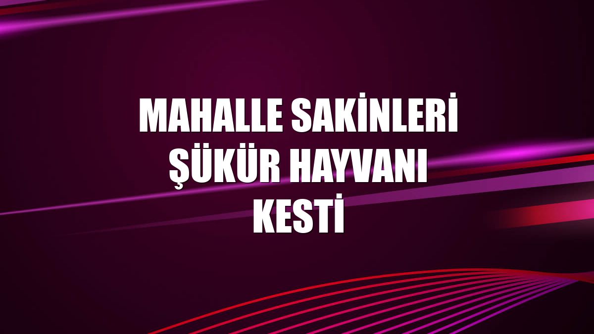 Mahalle sakinleri şükür hayvanı kesti