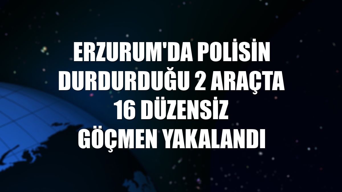 Erzurum'da polisin durdurduğu 2 araçta 16 düzensiz göçmen yakalandı