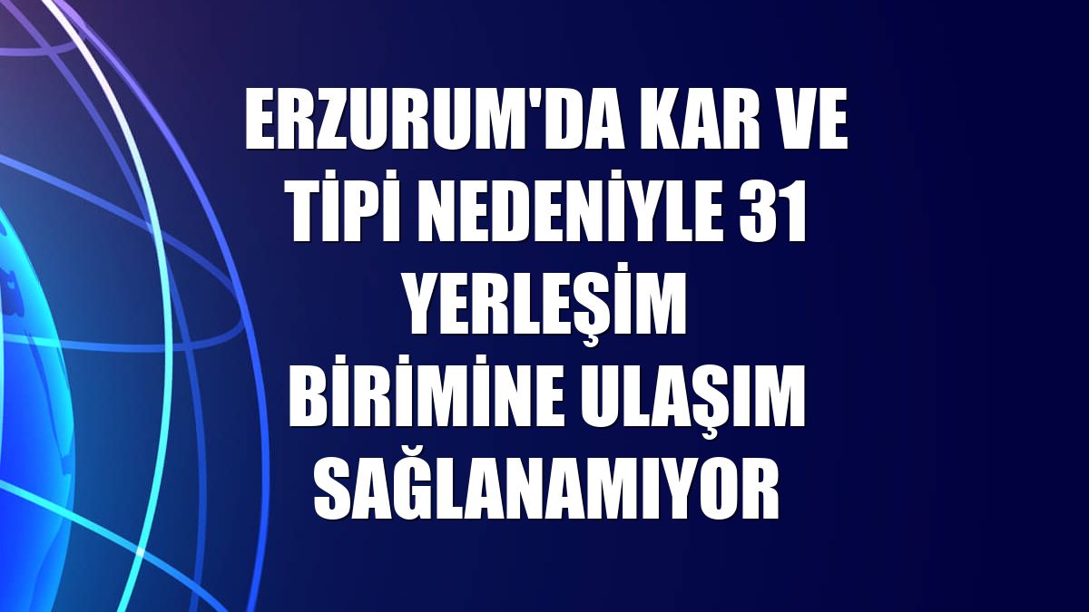 Erzurum'da kar ve tipi nedeniyle 31 yerleşim birimine ulaşım sağlanamıyor