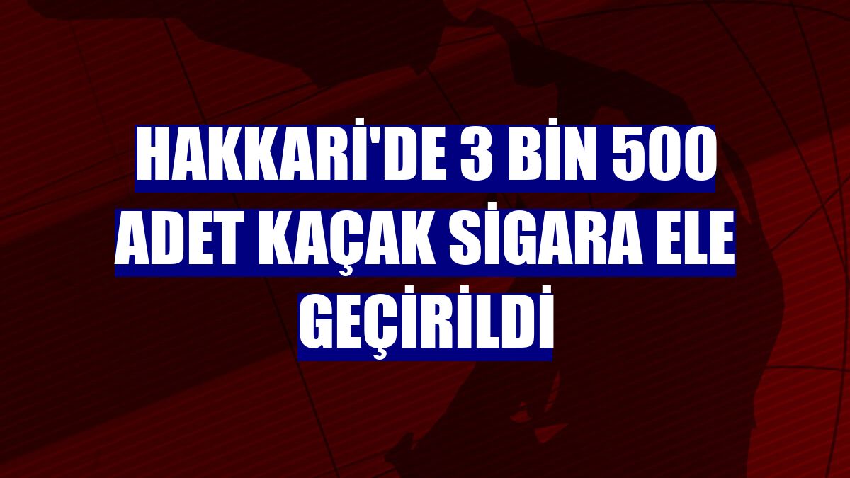 Hakkari'de 3 bin 500 adet kaçak sigara ele geçirildi