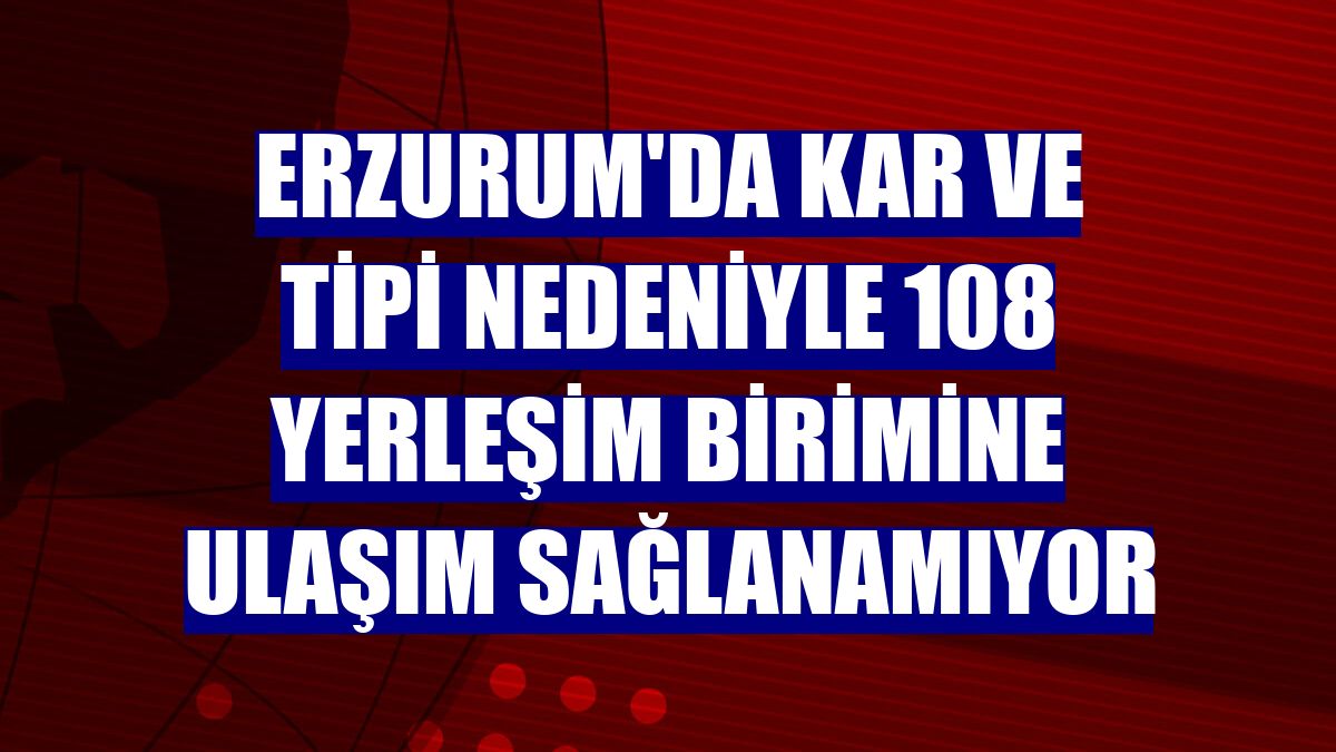 Erzurum'da kar ve tipi nedeniyle 108 yerleşim birimine ulaşım sağlanamıyor