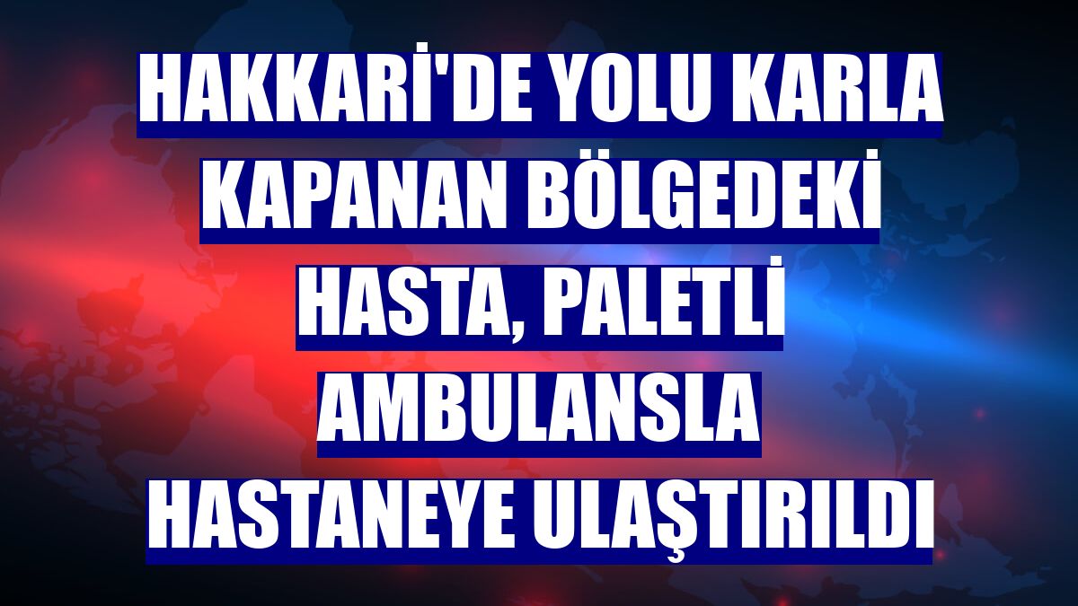 Hakkari'de yolu karla kapanan bölgedeki hasta, paletli ambulansla hastaneye ulaştırıldı