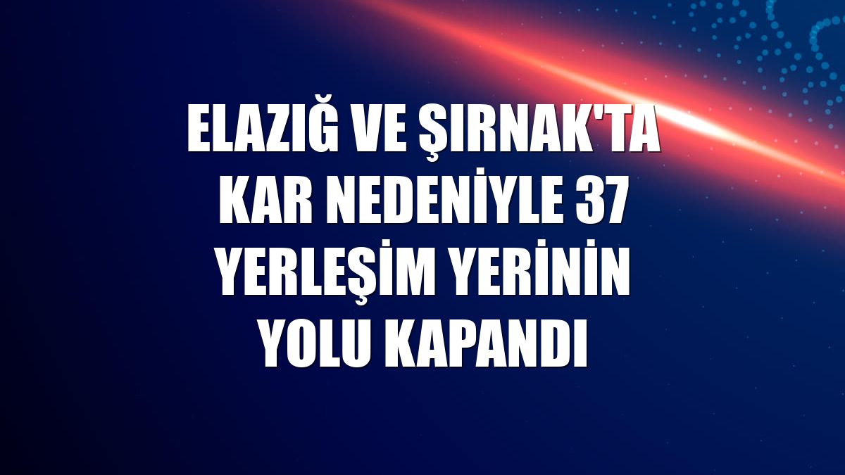 Elazığ ve Şırnak'ta kar nedeniyle 37 yerleşim yerinin yolu kapandı
