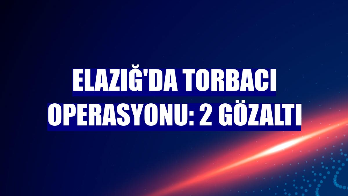 Elazığ'da torbacı operasyonu: 2 gözaltı
