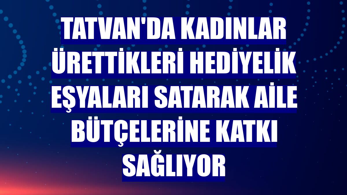 Tatvan'da kadınlar ürettikleri hediyelik eşyaları satarak aile bütçelerine katkı sağlıyor