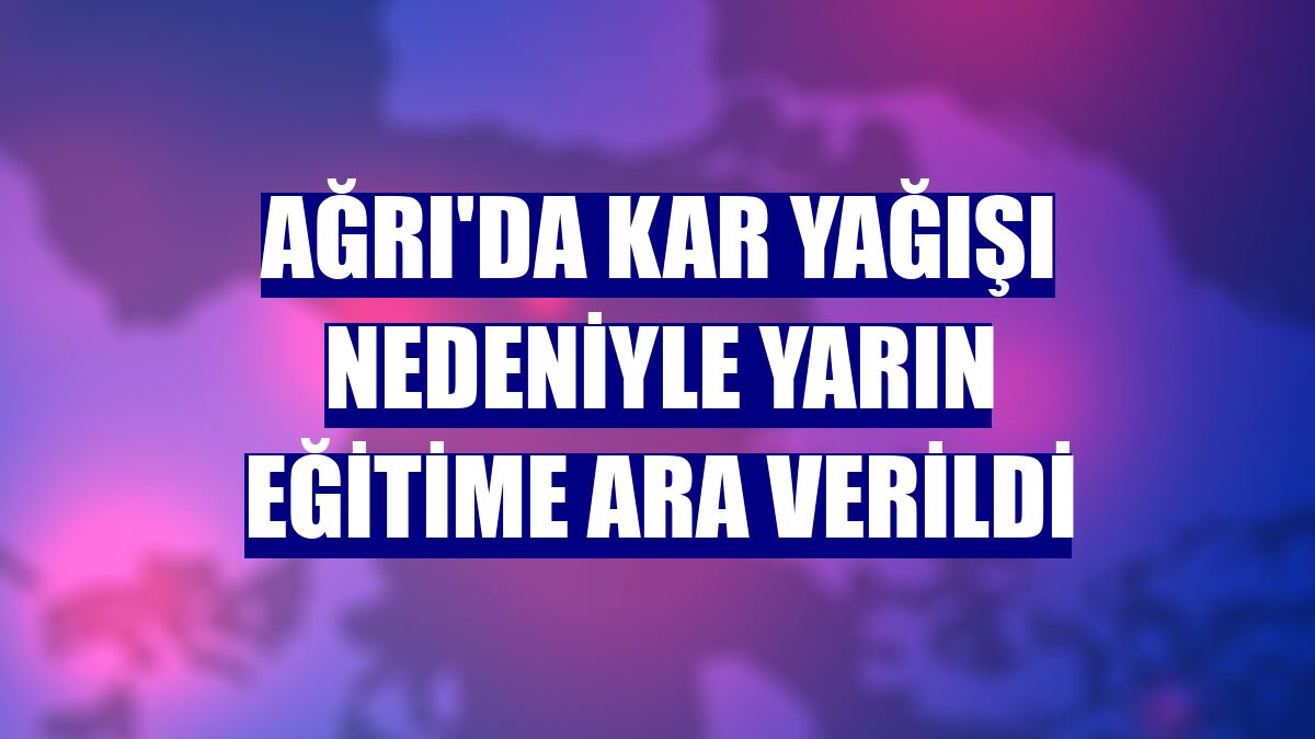 Ağrı'da kar yağışı nedeniyle yarın eğitime ara verildi