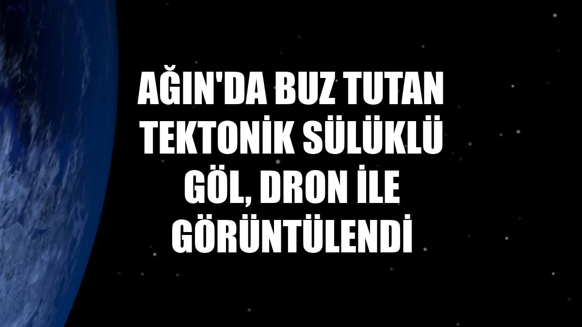 Ağın'da buz tutan tektonik Sülüklü göl, dron ile görüntülendi