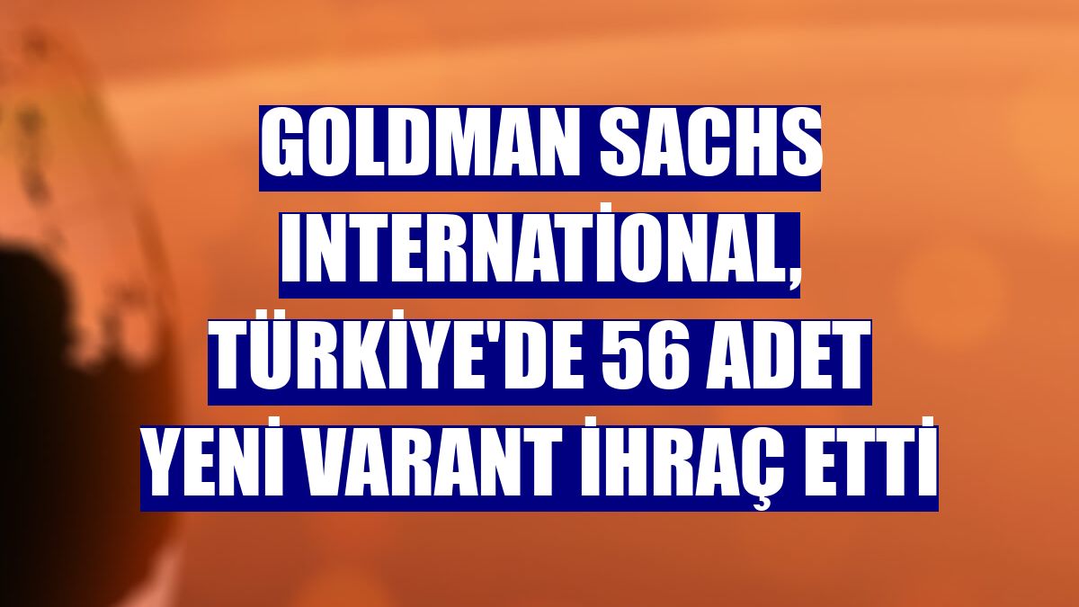 Goldman Sachs International, Türkiye'de 56 adet yeni varant ihraç etti
