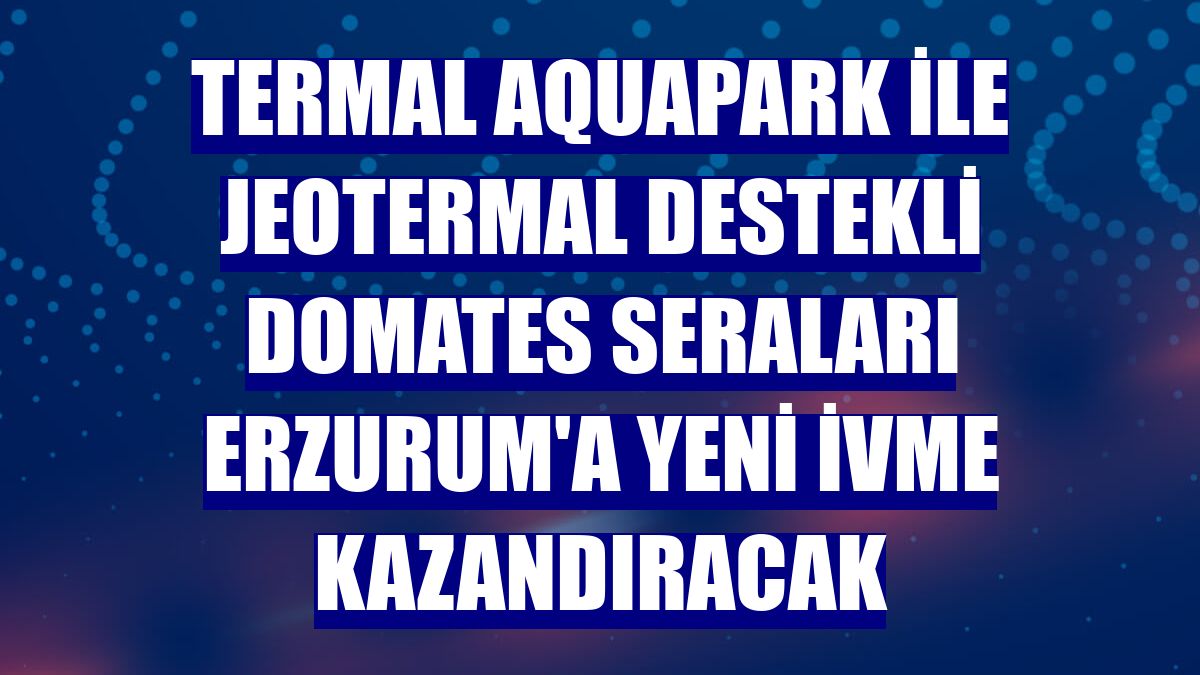 Termal aquapark ile jeotermal destekli domates seraları Erzurum'a yeni ivme kazandıracak