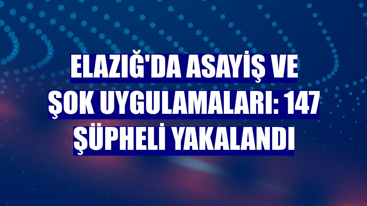 Elazığ'da asayiş ve şok uygulamaları: 147 şüpheli yakalandı