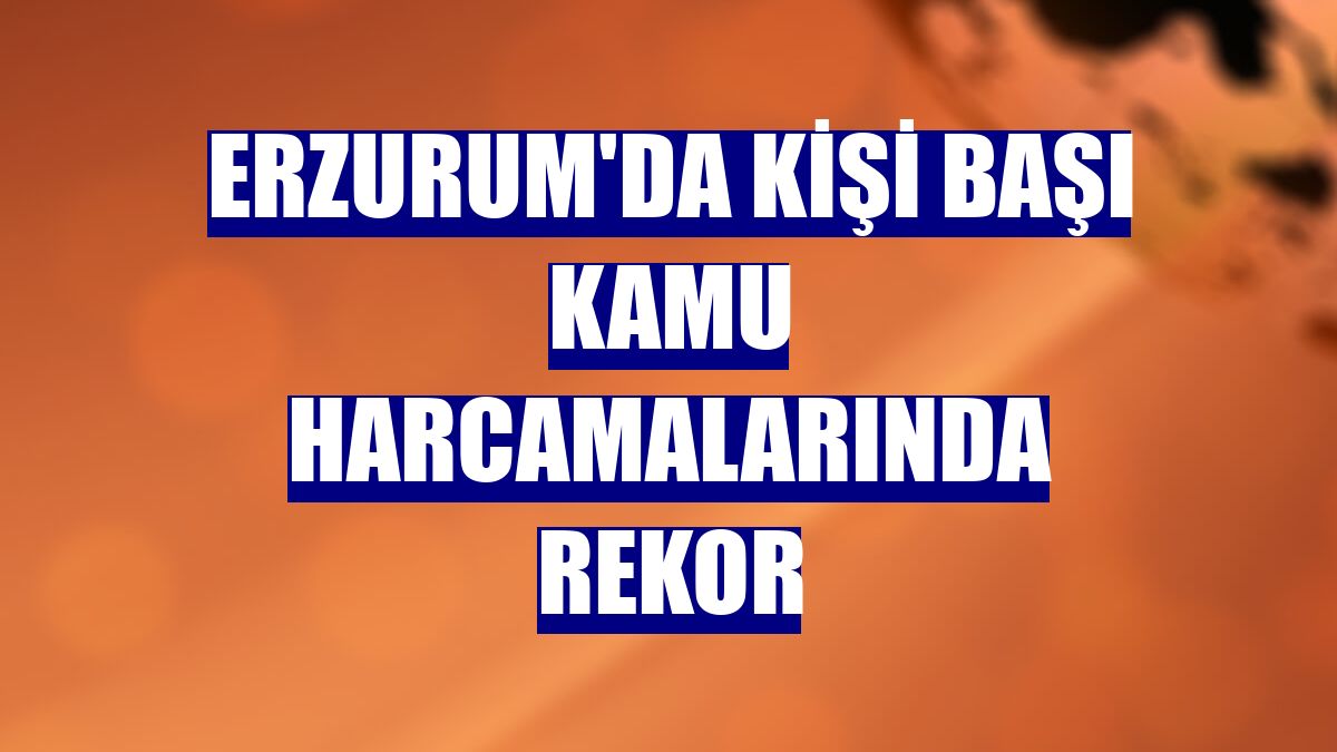 Erzurum'da kişi başı kamu harcamalarında rekor
