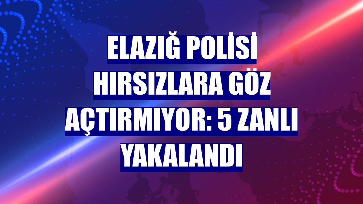 Elazığ polisi hırsızlara göz açtırmıyor: 5 zanlı yakalandı