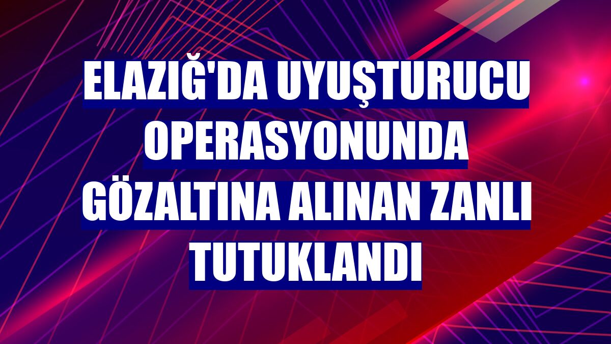 Elazığ'da uyuşturucu operasyonunda gözaltına alınan zanlı tutuklandı