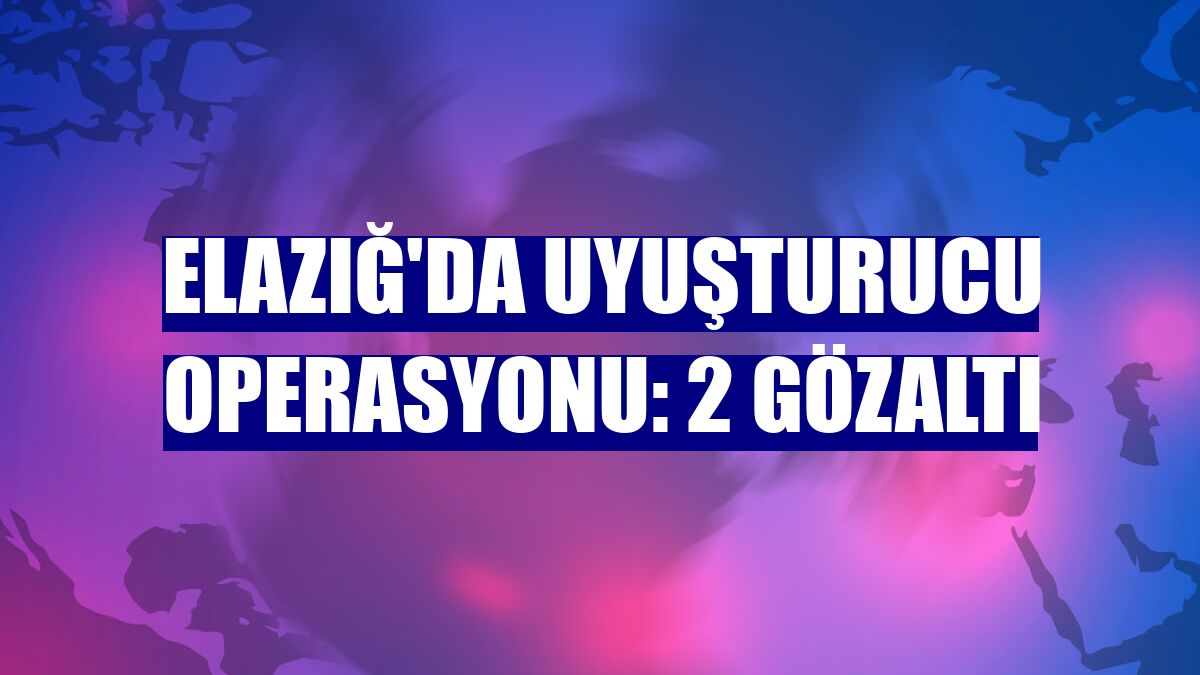 Elazığ'da uyuşturucu operasyonu: 2 gözaltı
