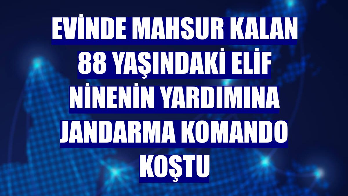 Evinde mahsur kalan 88 yaşındaki Elif ninenin yardımına jandarma komando koştu