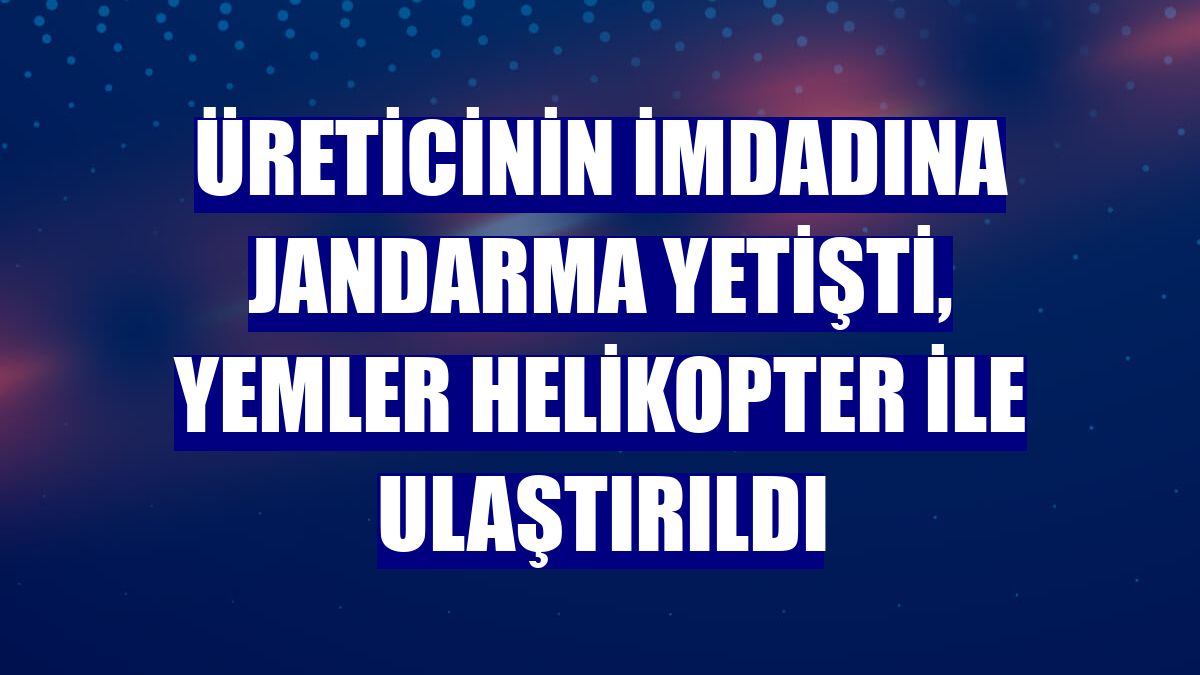 Üreticinin imdadına jandarma yetişti, yemler helikopter ile ulaştırıldı