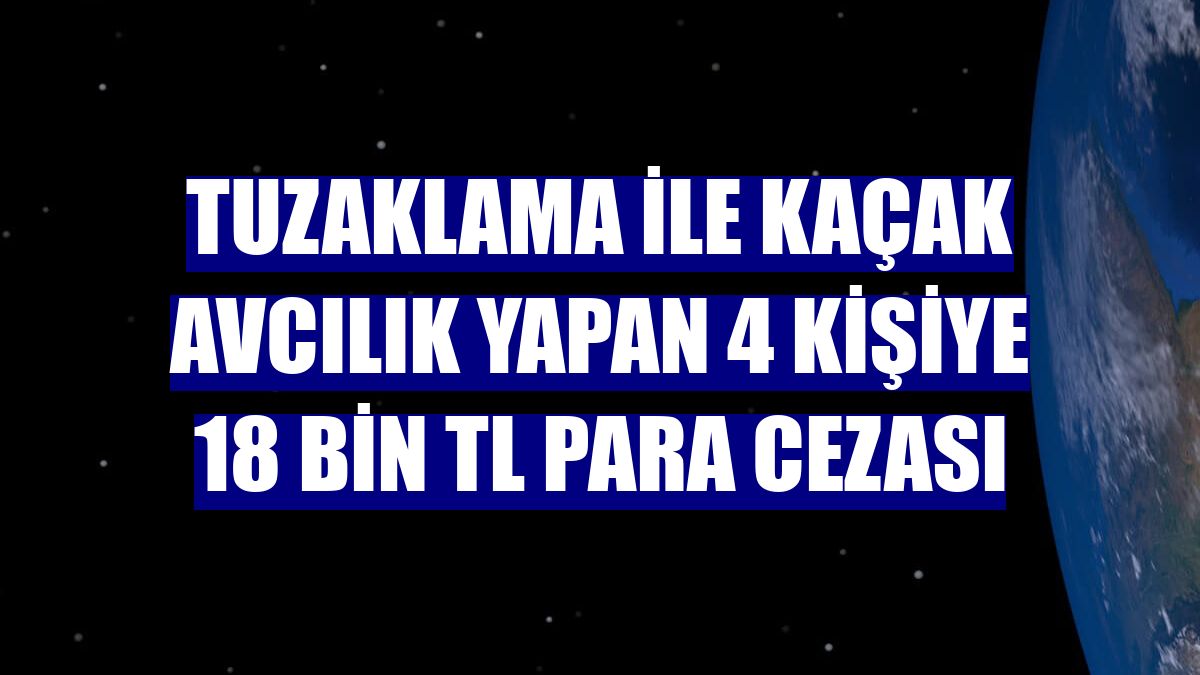 Tuzaklama ile kaçak avcılık yapan 4 kişiye 18 bin TL para cezası