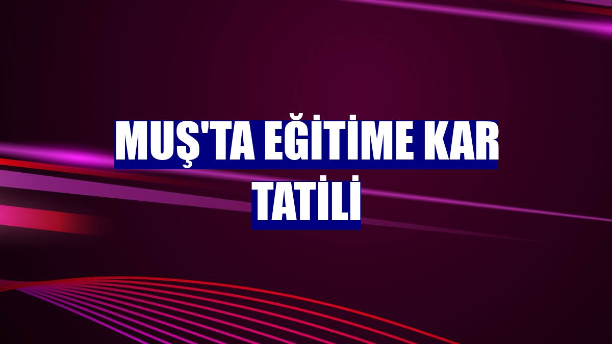 Muş'ta eğitime kar tatili