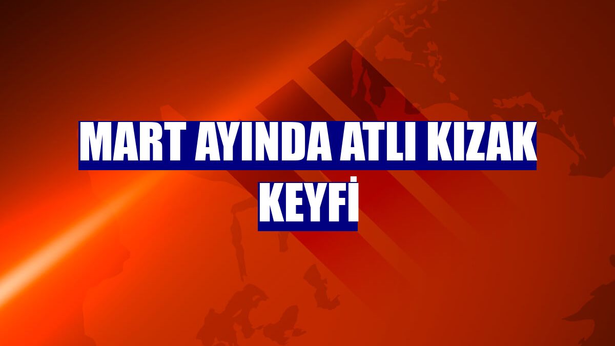 Mart ayında atlı kızak keyfi