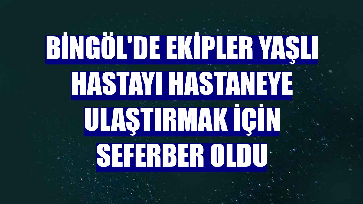 Bingöl'de ekipler yaşlı hastayı hastaneye ulaştırmak için seferber oldu