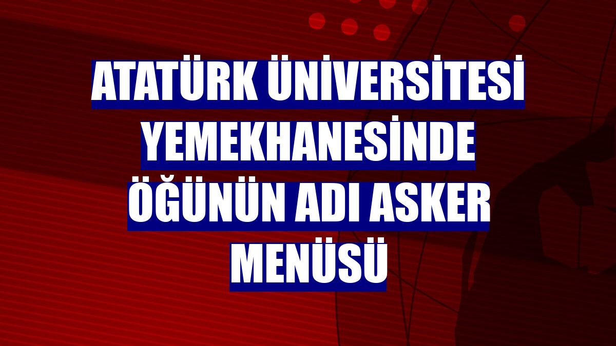 Atatürk Üniversitesi yemekhanesinde öğünün adı asker menüsü