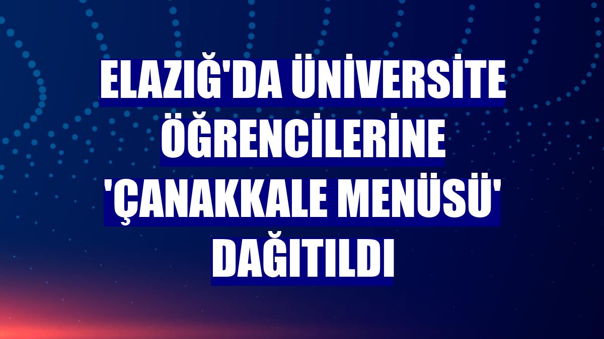 Elazığ'da üniversite öğrencilerine 'Çanakkale menüsü' dağıtıldı